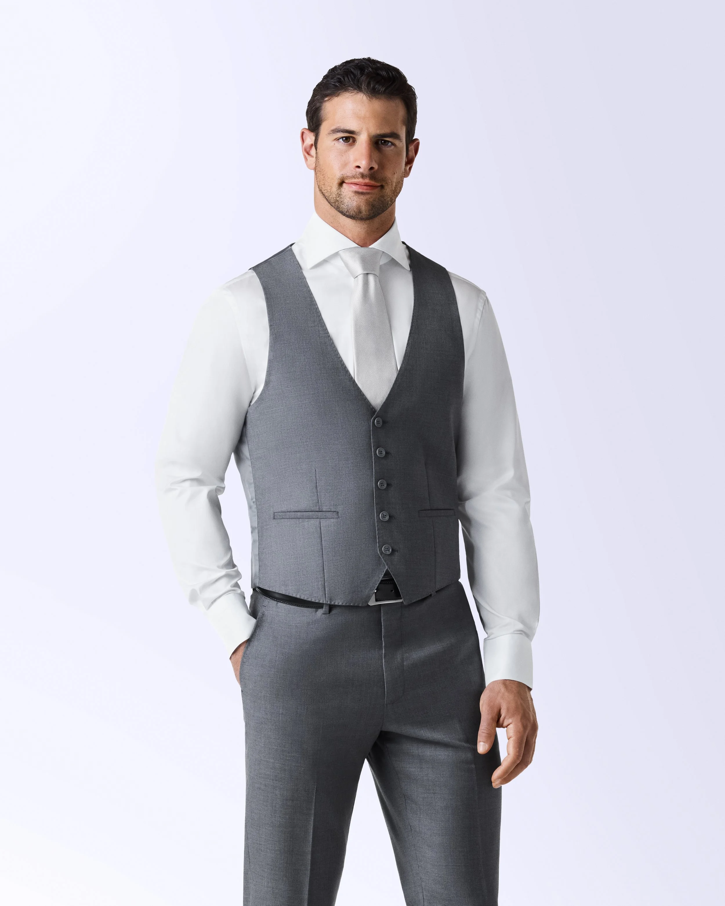 Grey Vest &amp; Flat Front Slacks
