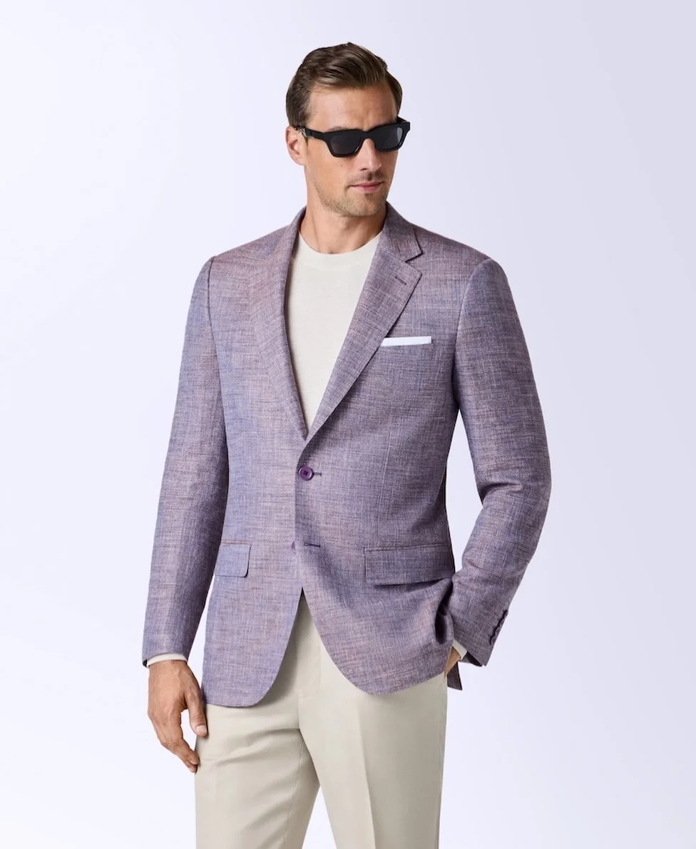 Distinctive color. Exceptional craftsmanship.⁠
⁠
Our new Purple Bamboo Coat from the Spring/Summer 2026 Collection is crafted from an elevated blend of bamboo, silk, and linen, woven by the prestigious Italian mill Botto Giuseppe. Rich texture, refin
