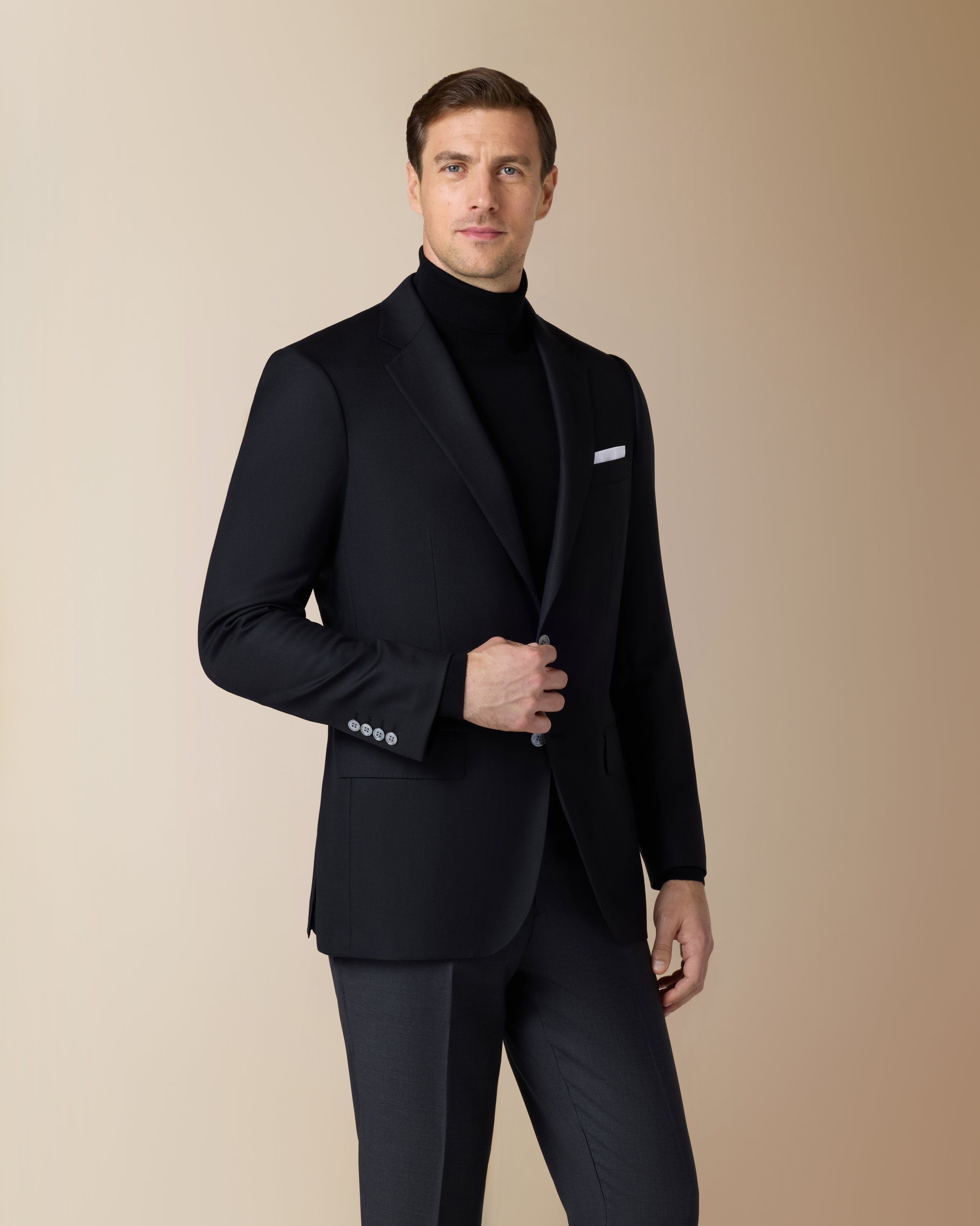 533/4 Black Herringbone Blazer
