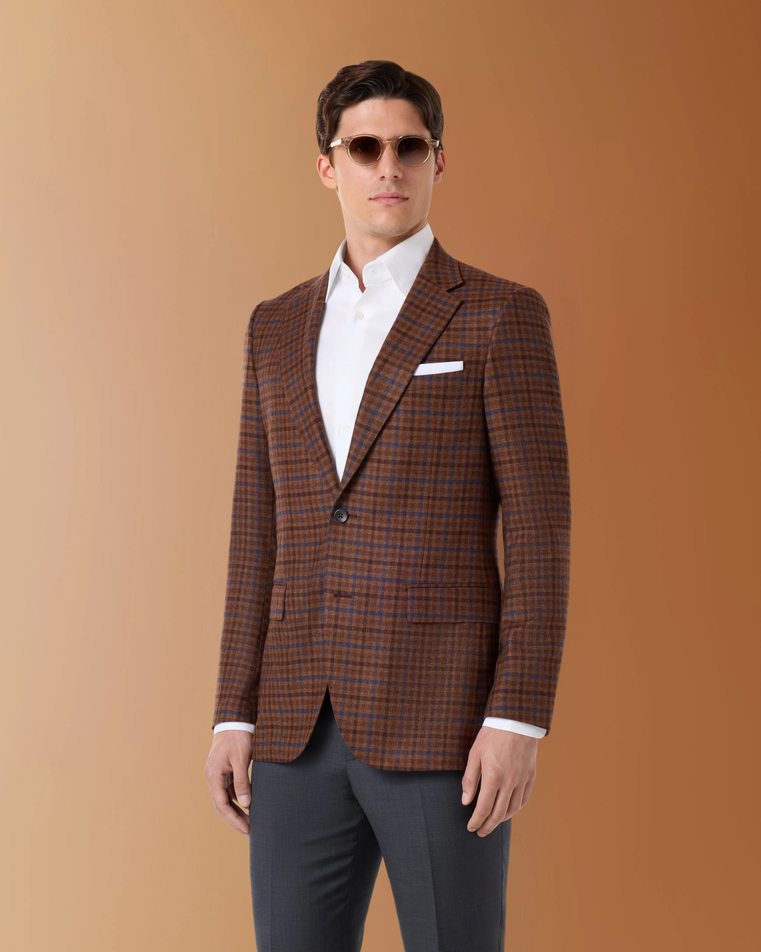 227/6 Brown Plaid Soft Coat