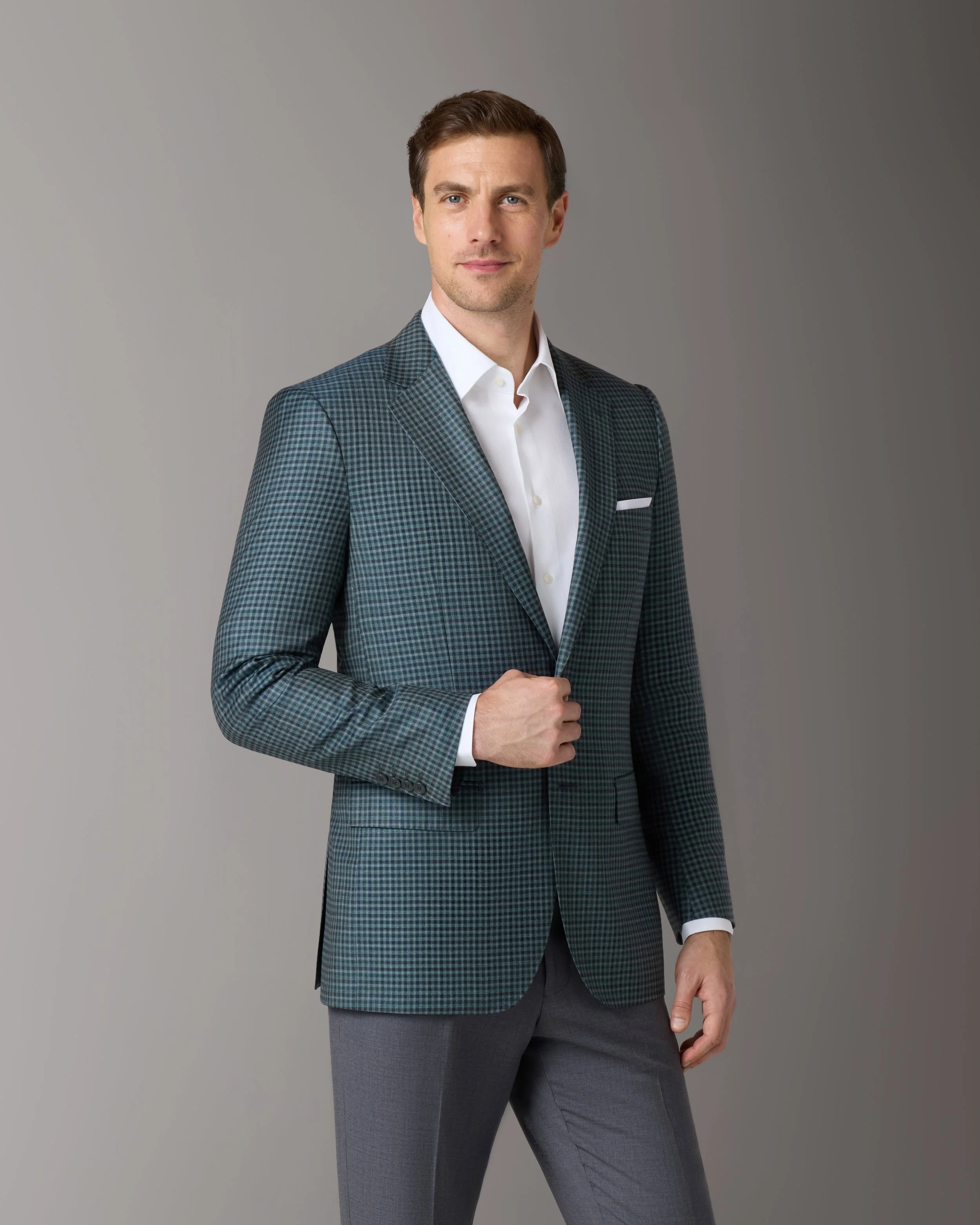 769/3 Green Check Tailored Coat
