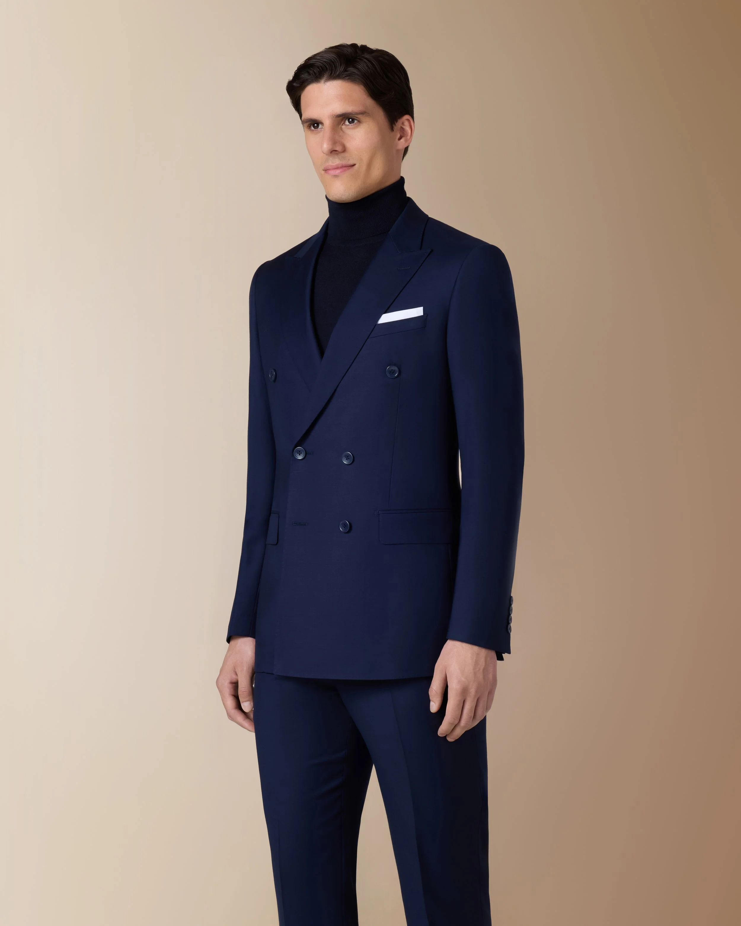 American Blue Double Breasted Peak Lapel Suit