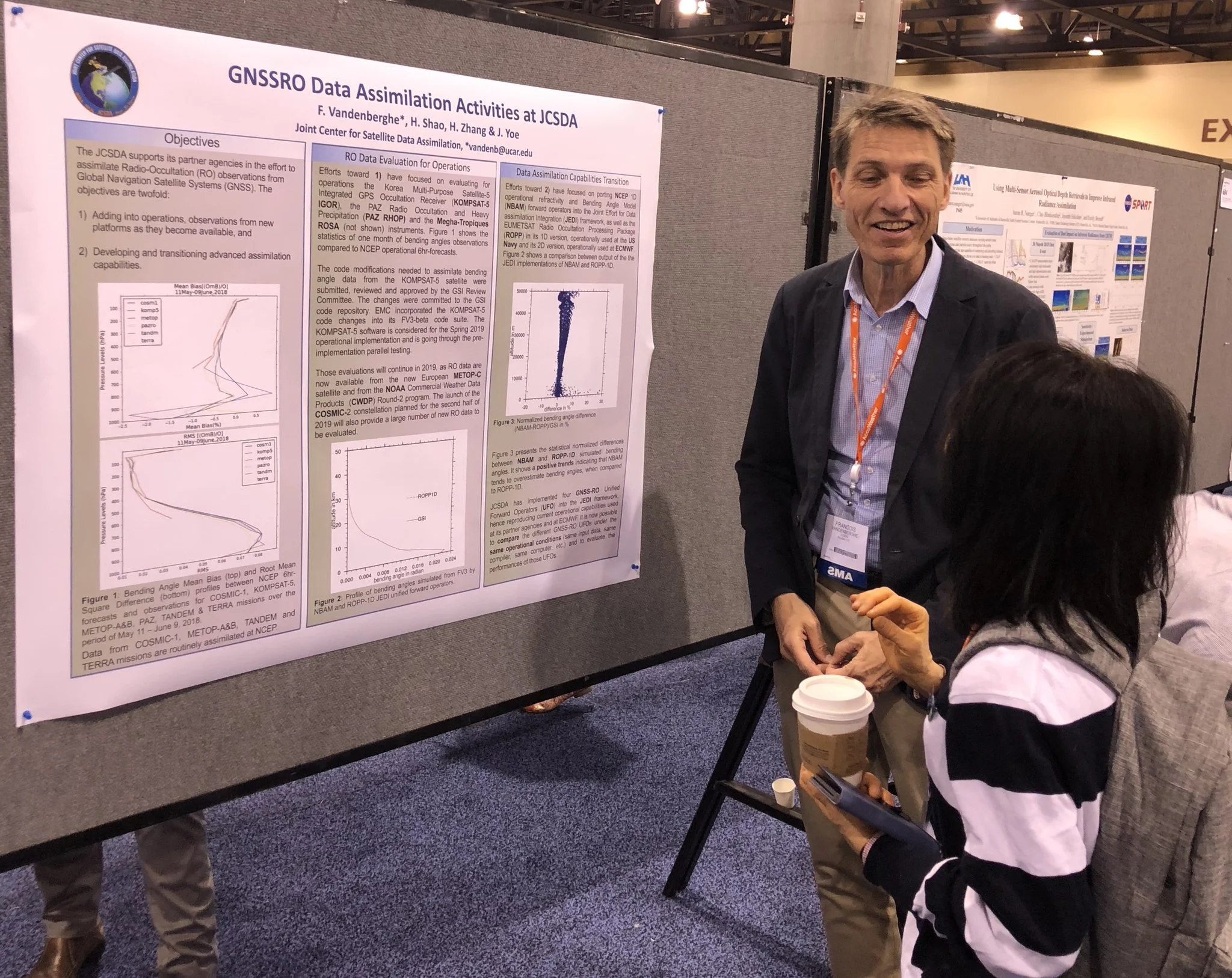Dr. François Vandenberghe presenting his poster at AMS. Photo credit: Dawn Mullally | CPAESS | UCAR