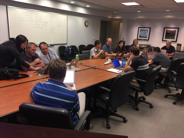 UFO code sprint participants working in CG1.