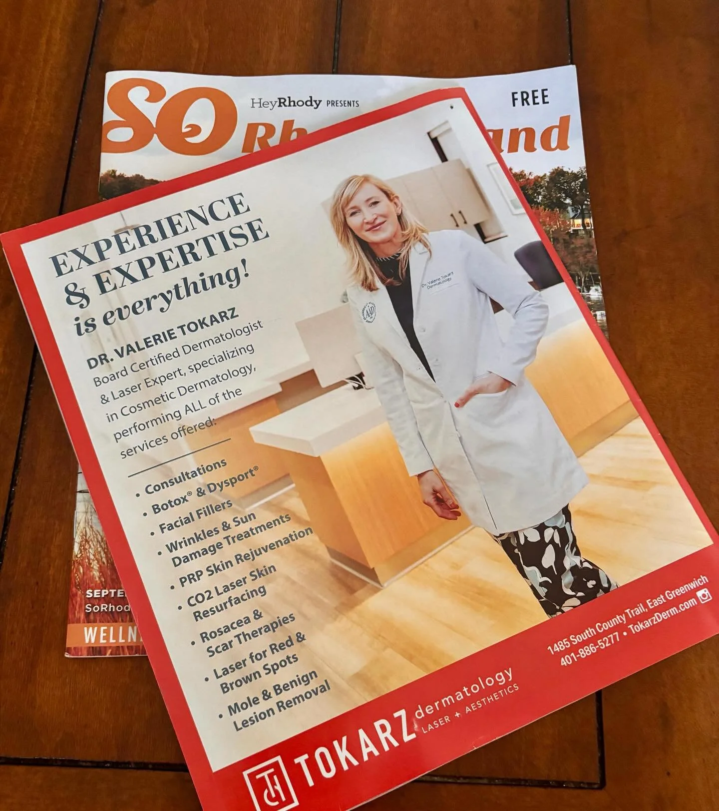 We love seeing Dr. Tokarz on SORI&rsquo;s Back Cover!  Always select a Board Certified Dermatologist to guide you through Injectables, Laser, and Skin Resurfacing Procedures!
