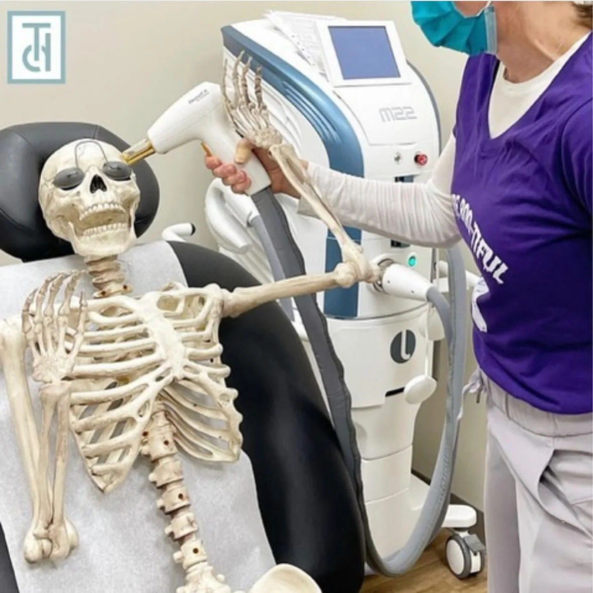 Even Mr. Bones gets Laser Treatments at Tokarz Dermatology!👻💀Happy Halloween 🎃