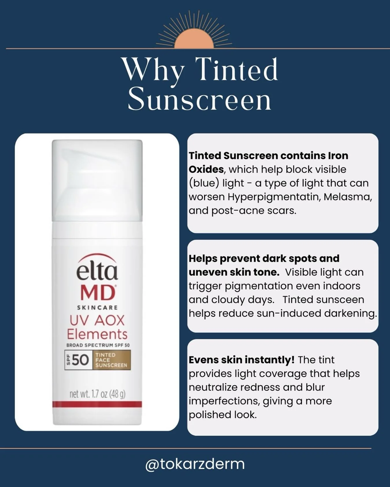 Tinted SPF!  A favorite here at Tokarz Dermatology!
