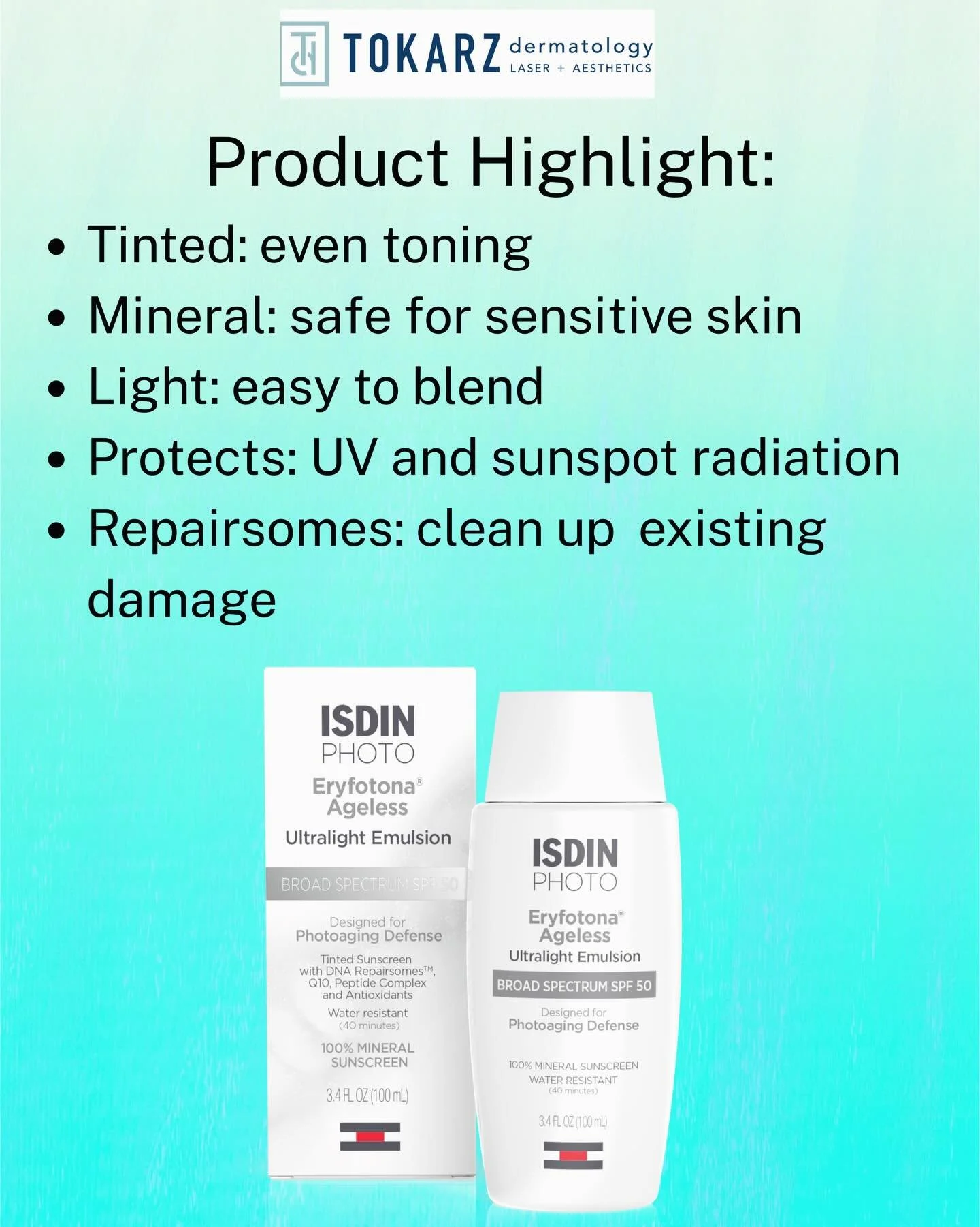 One of our favorites: Eryfotona Ageless tinted sunscreen helps protect skin from harmful UV rays, which can contribute to sunspots, premature aging, collagen breakdown, and skin cancer risk. It also gives a flattering tinted finish for everyday wear.