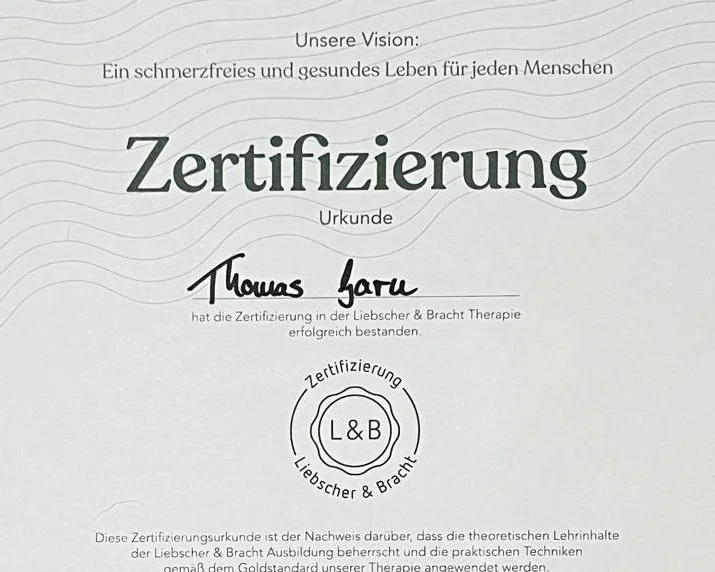Dr. Garn jetzt "Zertifizierter Liebscher &amp; Bracht-Therapeut"
