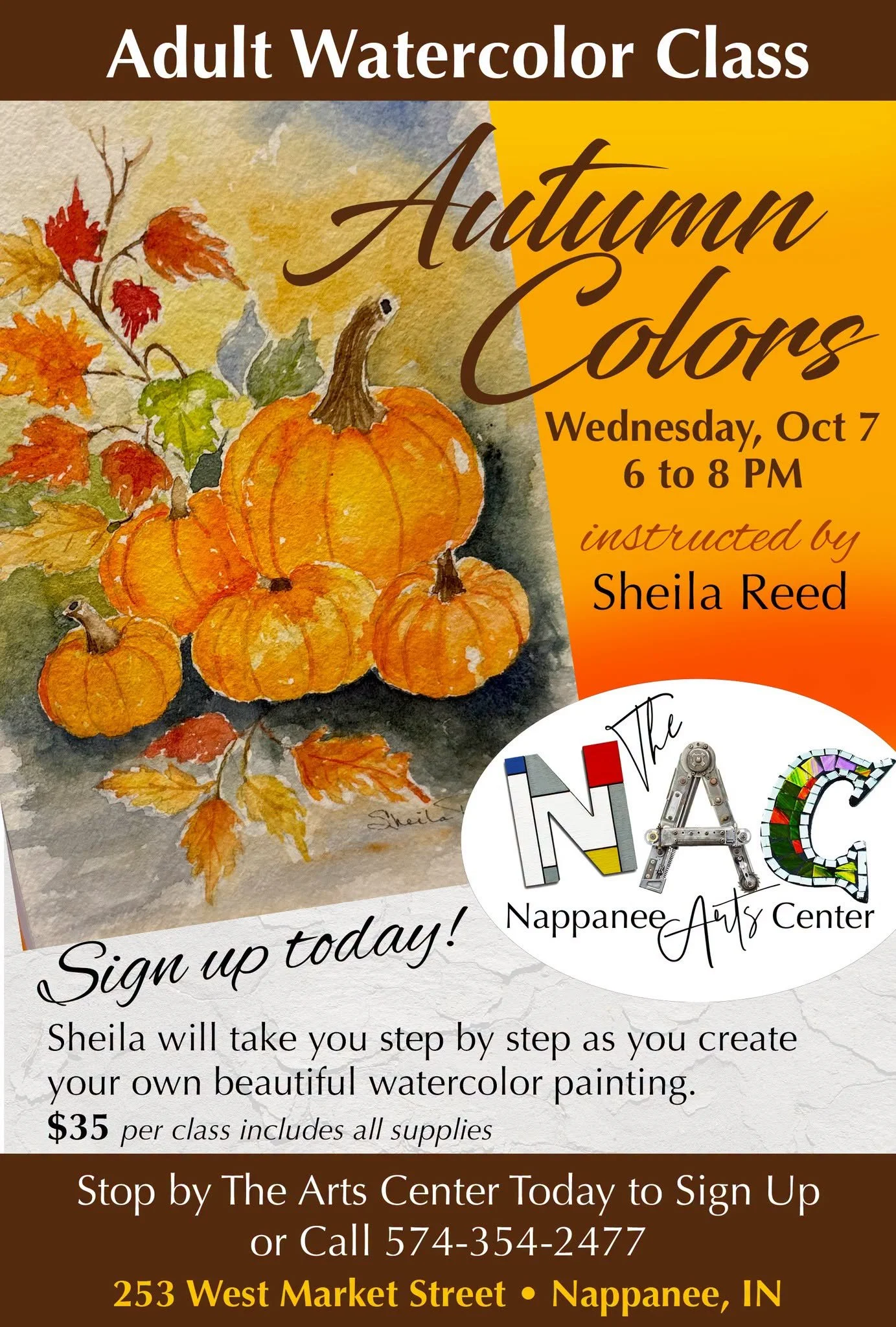 Nappanee Arts Center Adult Watercolor Class