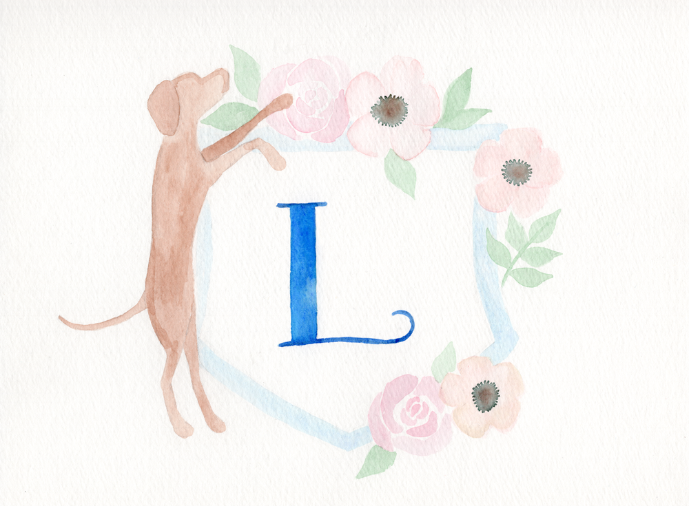 Watercolor wedding crest