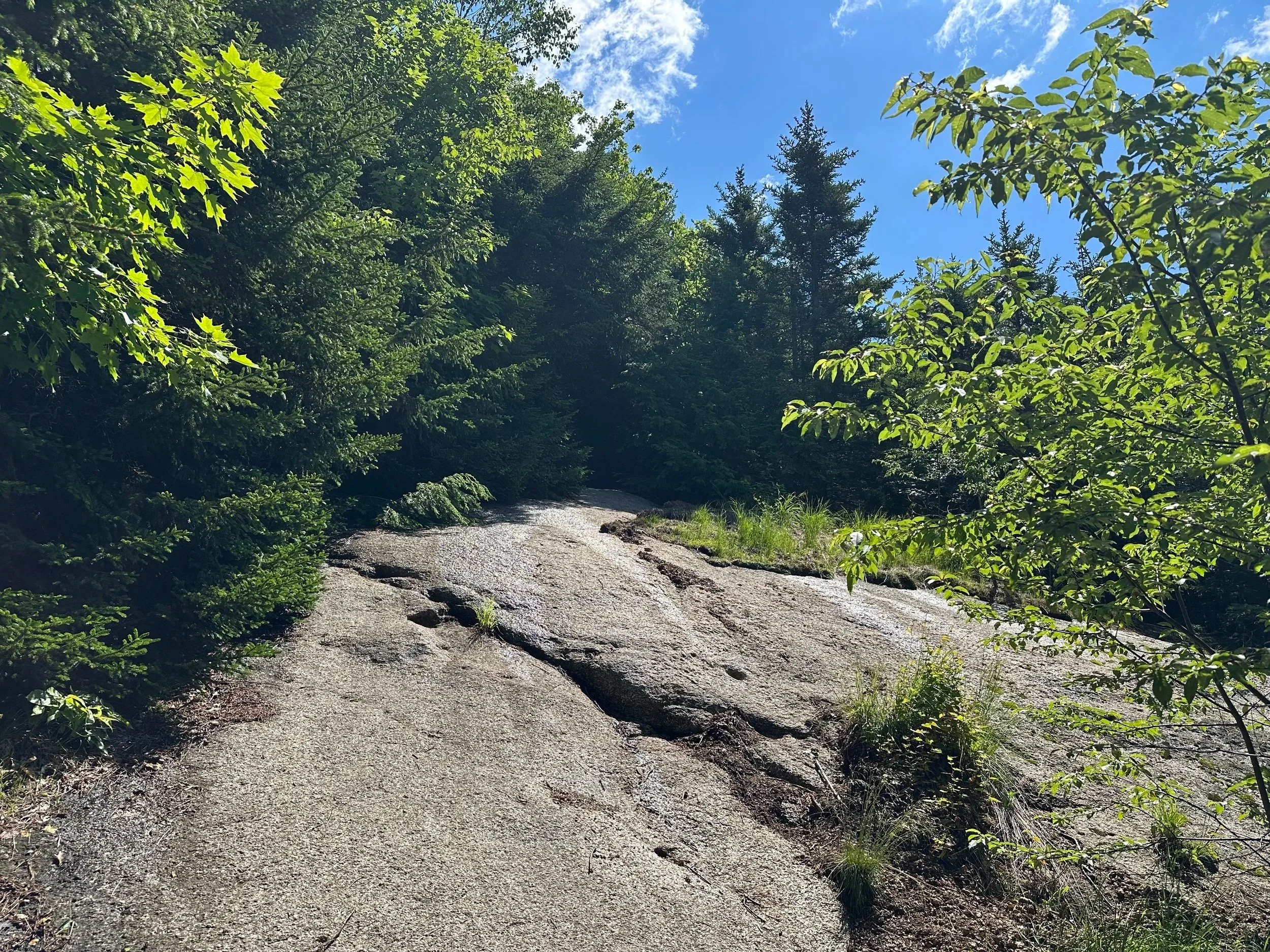 rock slabs on attitash trail