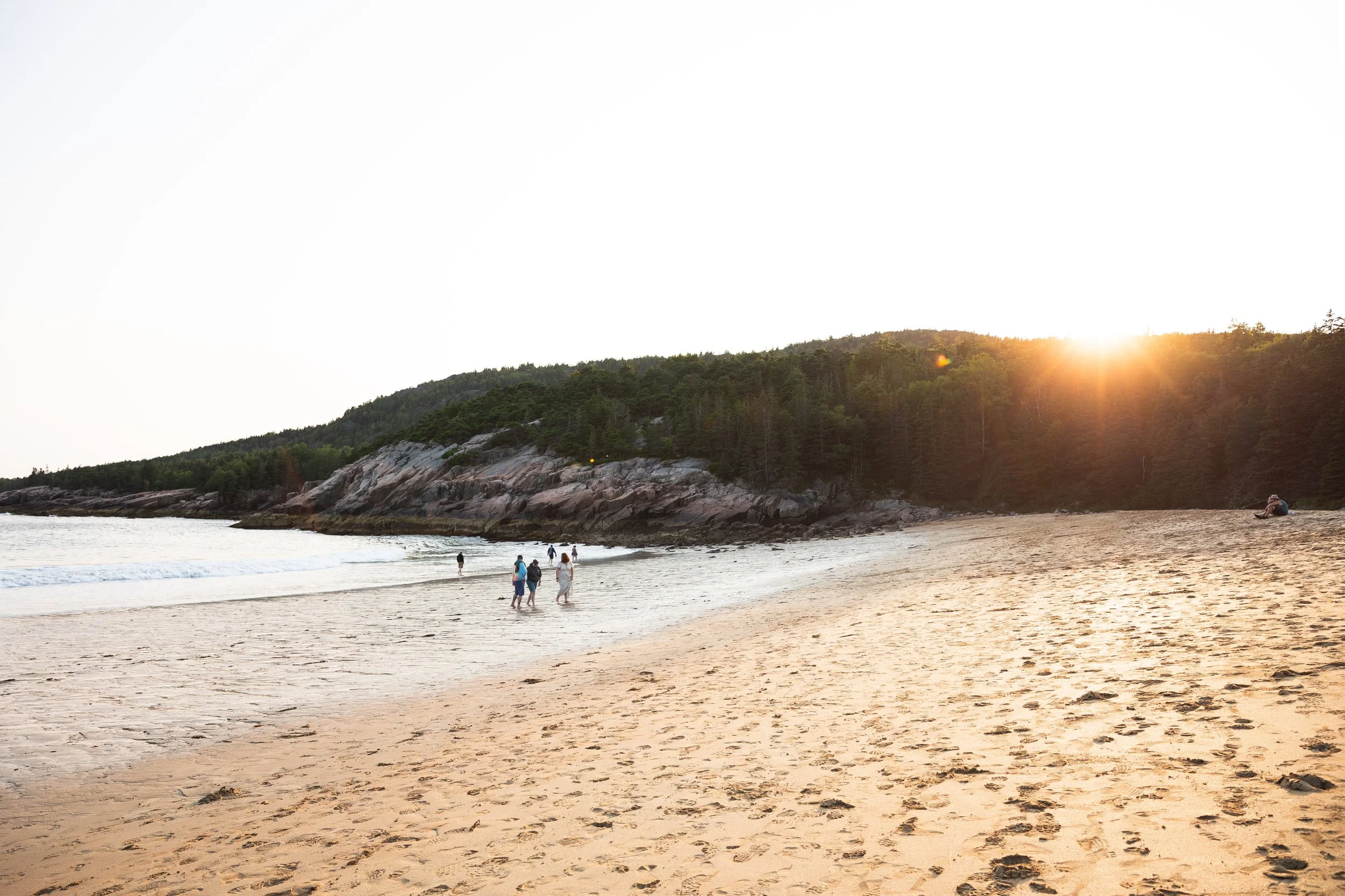 sand beach in acadia national park maine in summer