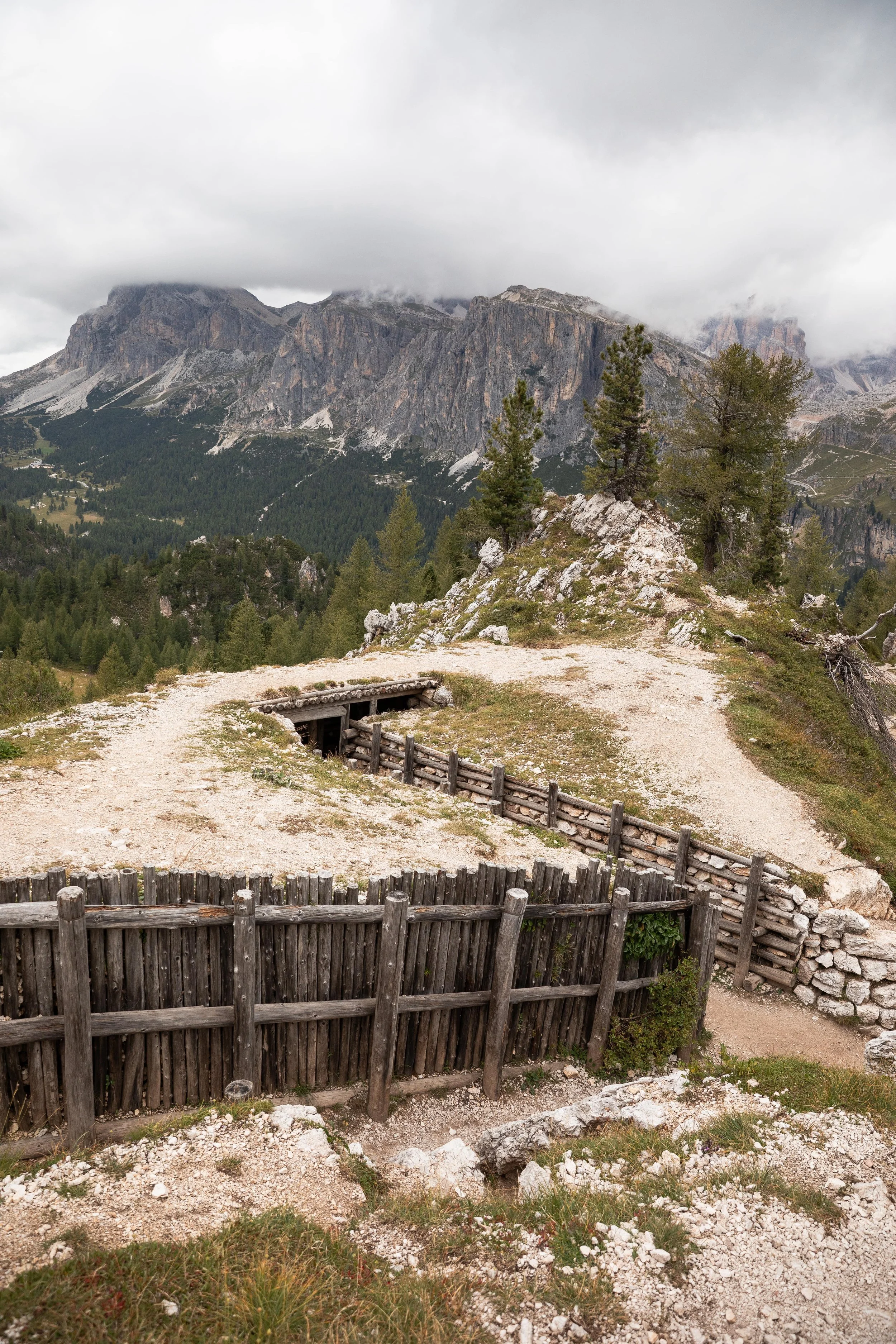 tunnels on Cinque Torri hike in cortina d’ampezzo