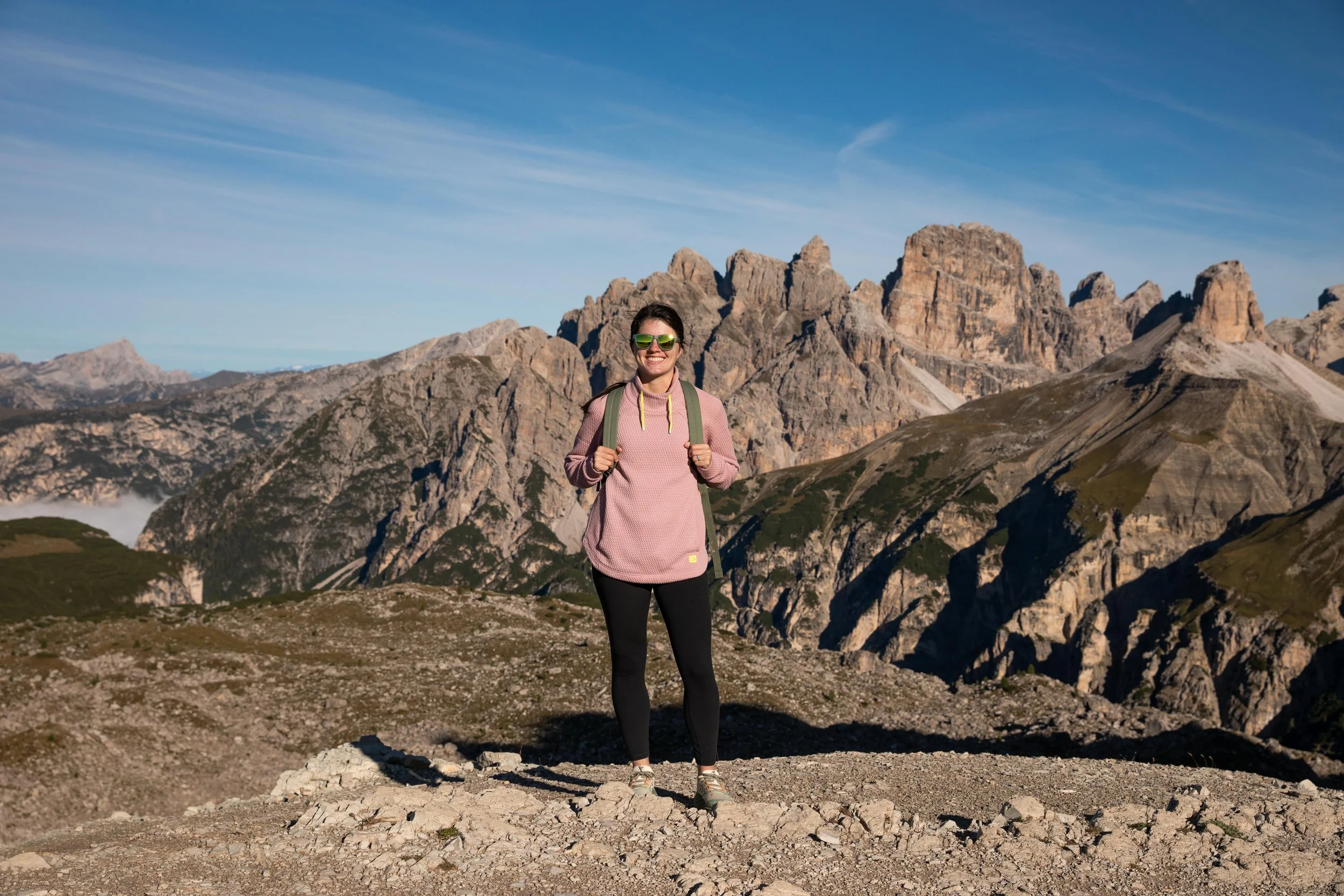 viewpoint of mountains on the tre cime di lavaredo hike
