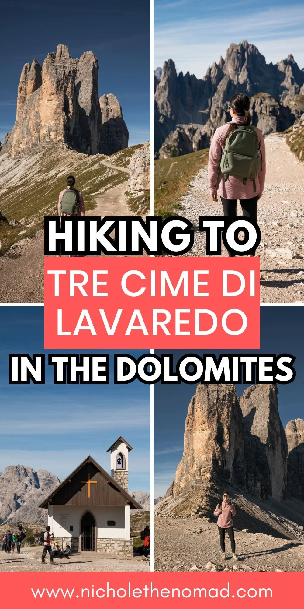 pinterest pin for hiking tre cime di lavaredo
