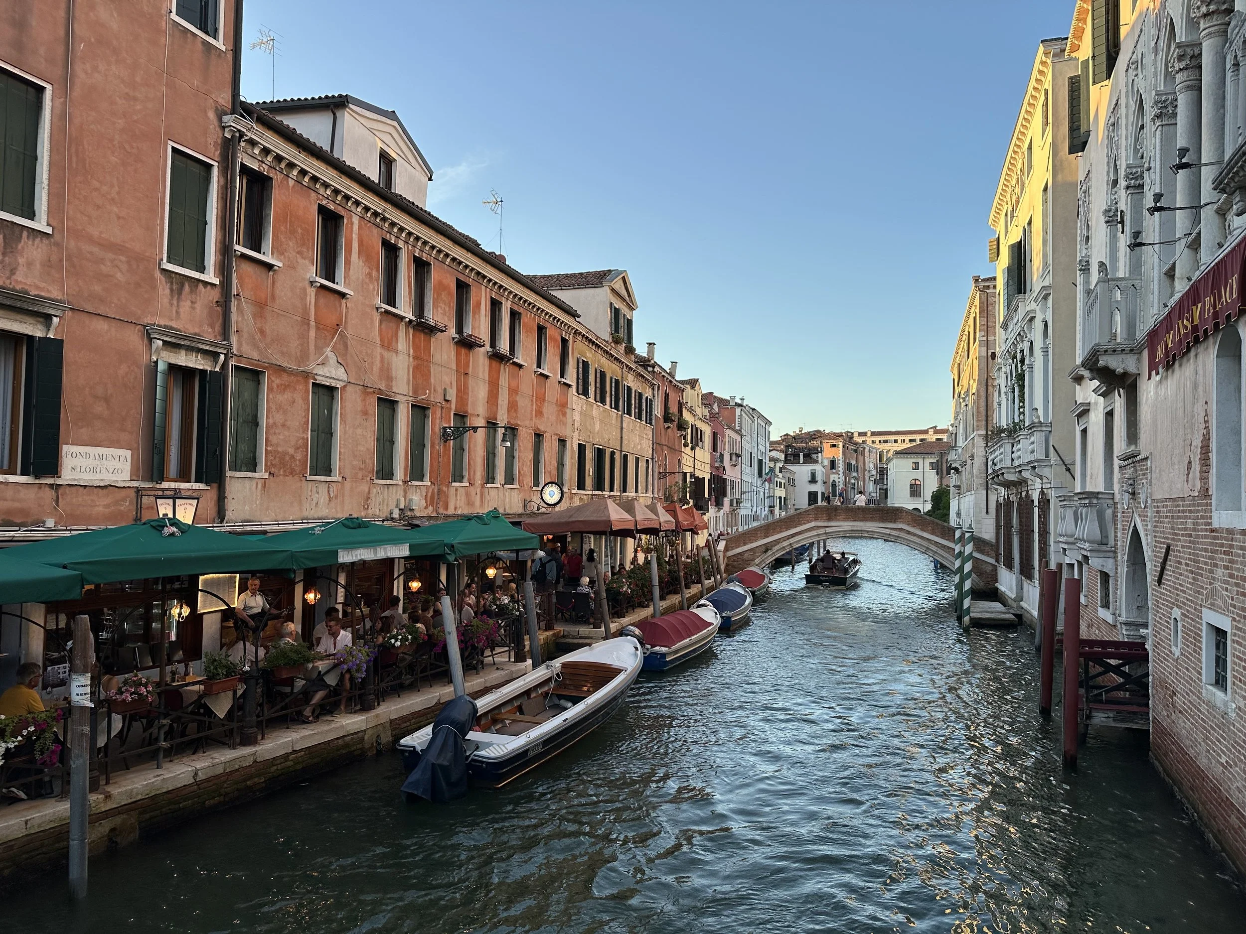 canal at night in venice