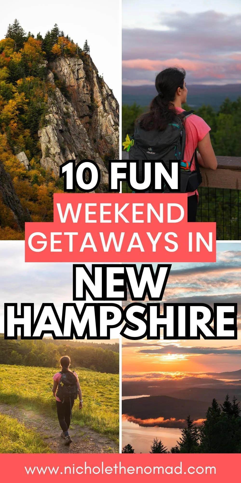 pinterest pin for new hampshire weekend getaways