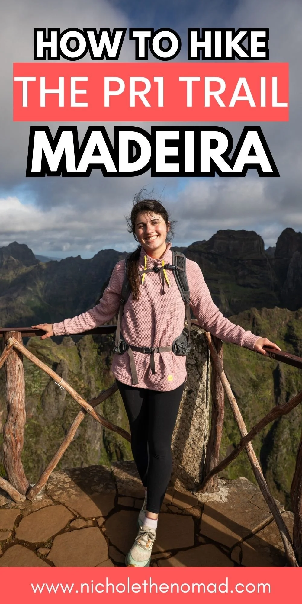 pinterest pin for hiking Pico do Arieiro to Pico Ruivo PR1 Hike
