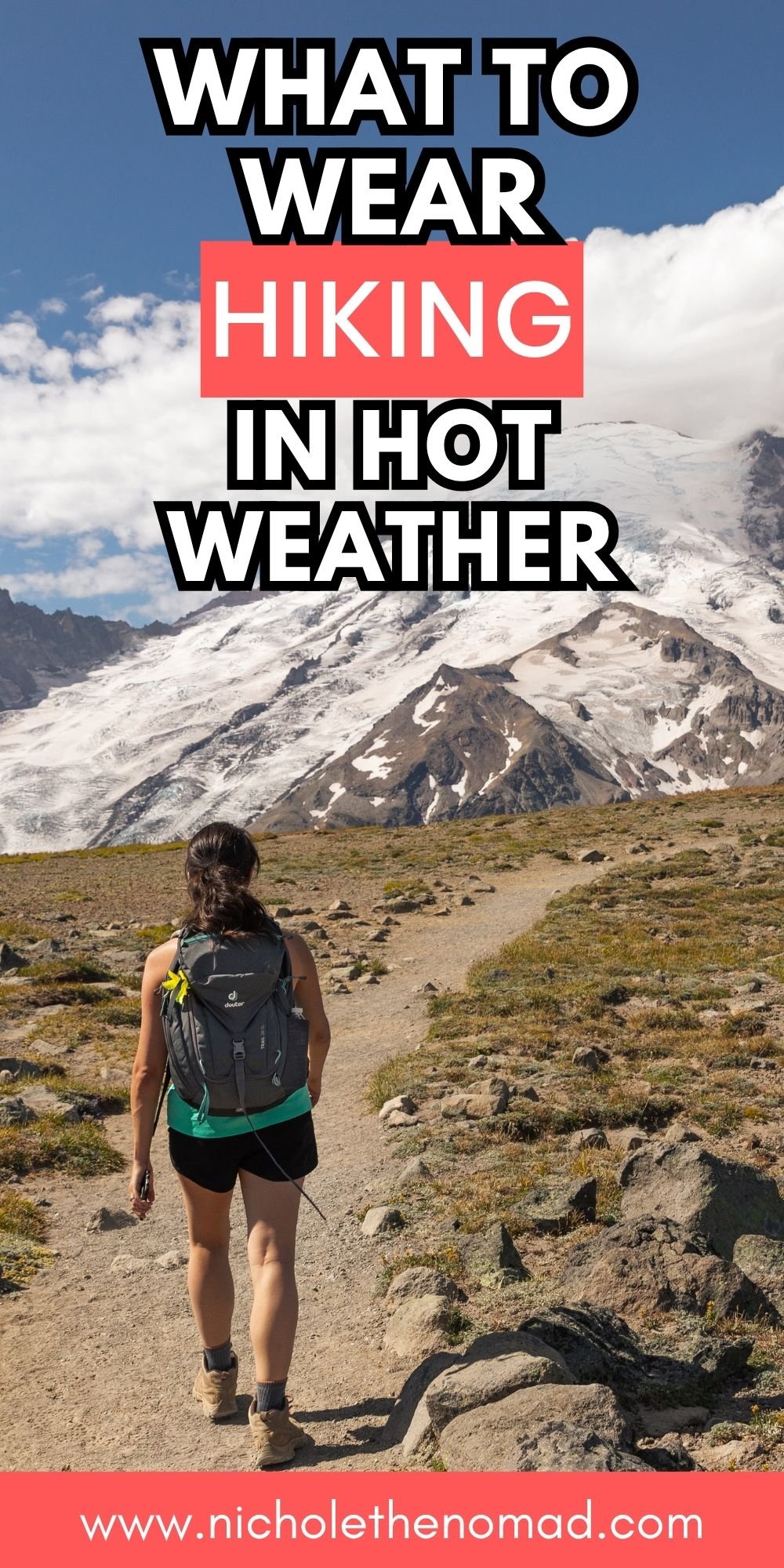 pinterest pin for what to wear hiking in hot weather