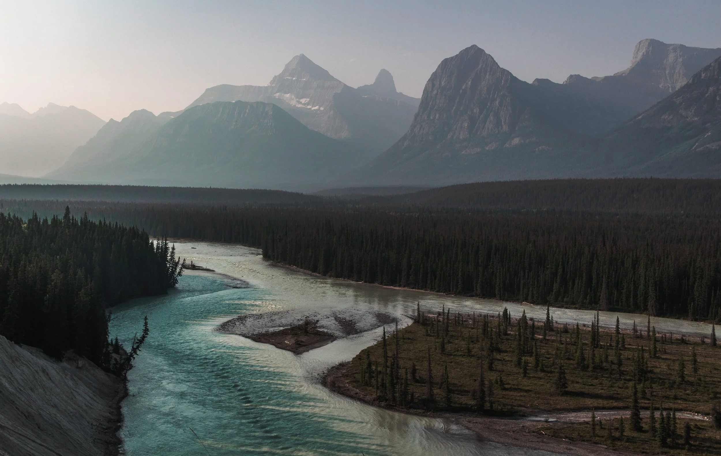 views along the icefields parkway near banff