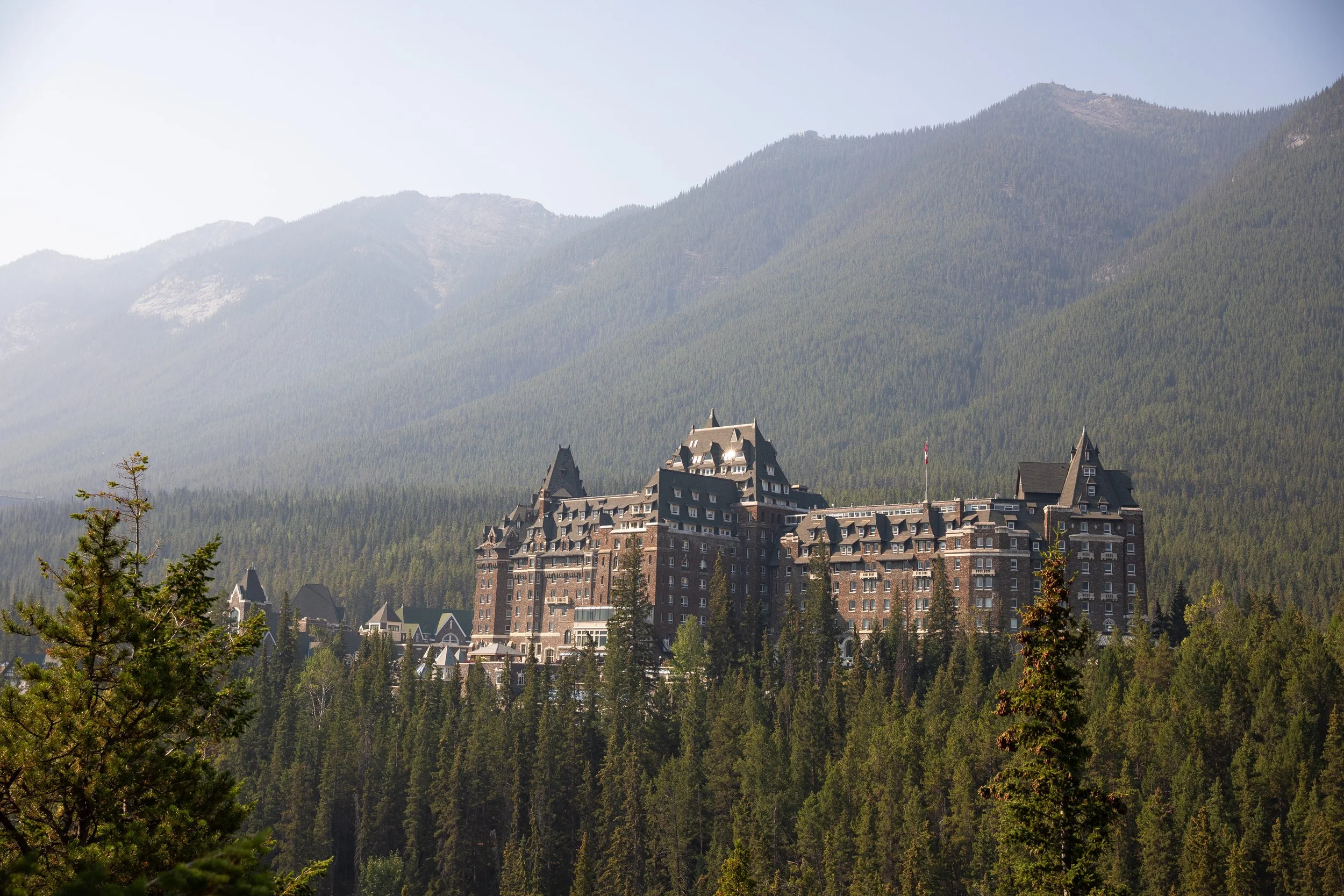 views near bow falls in banff