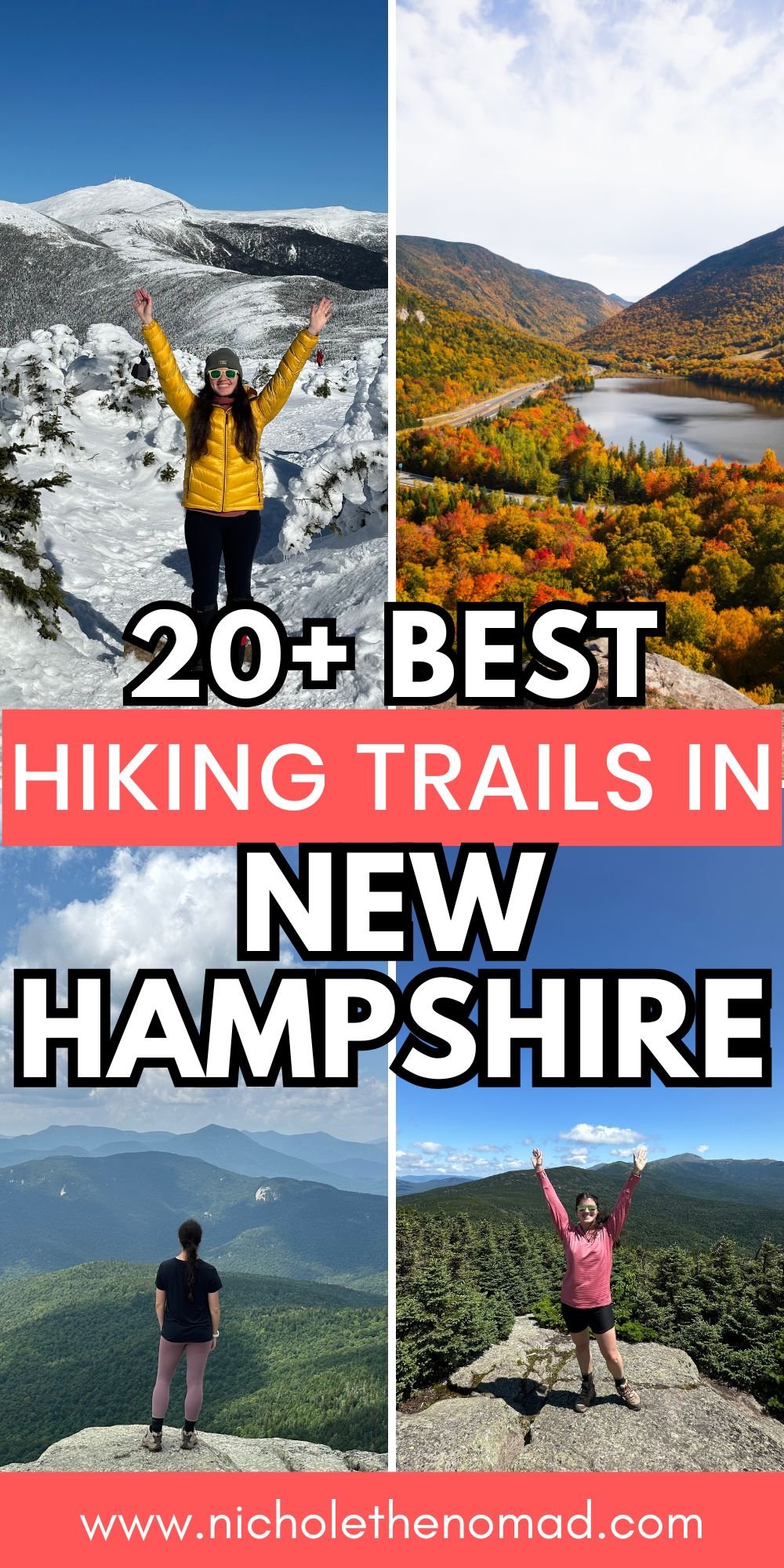 pinterest pin for the best hikes in the white mountains