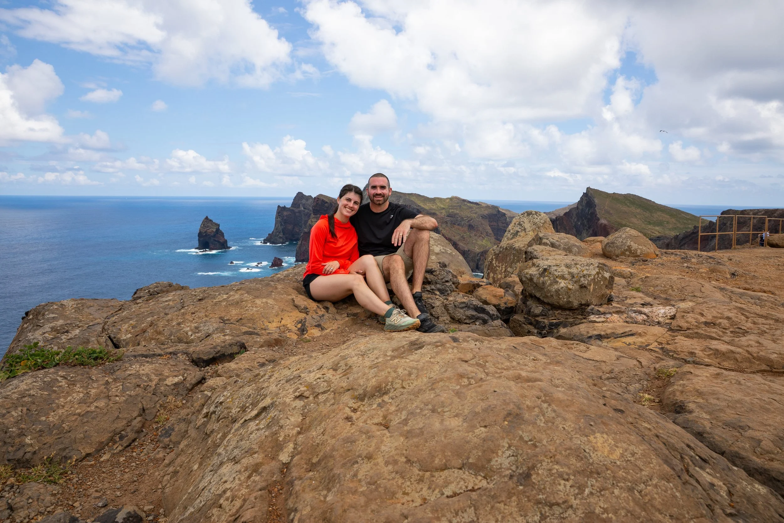 sitting at Miradouro da Ponta do Rosto