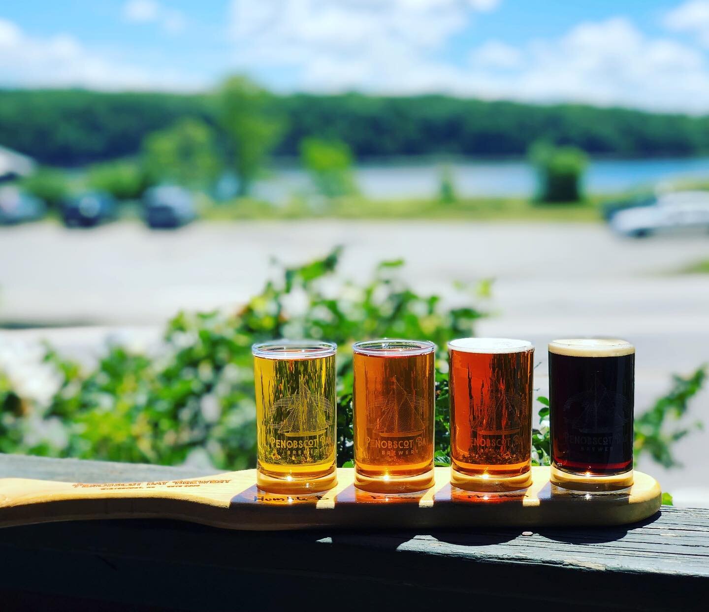 What a beautiful day for a flight on our porch overlooking the Penobscot River. 

It&rsquo;s Friday&hellip;treat yourself! Kick off the weekend right. 

Remember, we are open until 8pm today, 11am-8pm tomorrow, and 11am-6pm Sunday. 

Cheers! 🍻 🍷 

