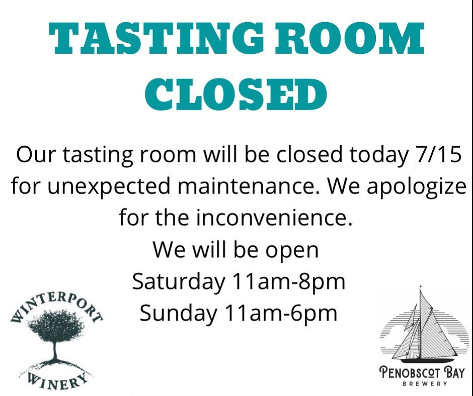 Our tasting room will be closed today for unexpected maintenance. We apologize! We will be open normal hours this weekend.