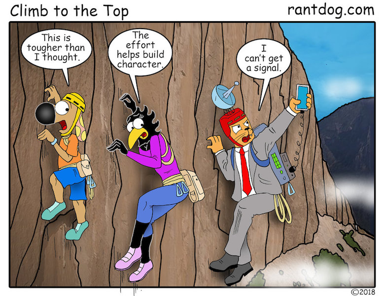 Copy of Rantdog Comics Rock climbing phone signal