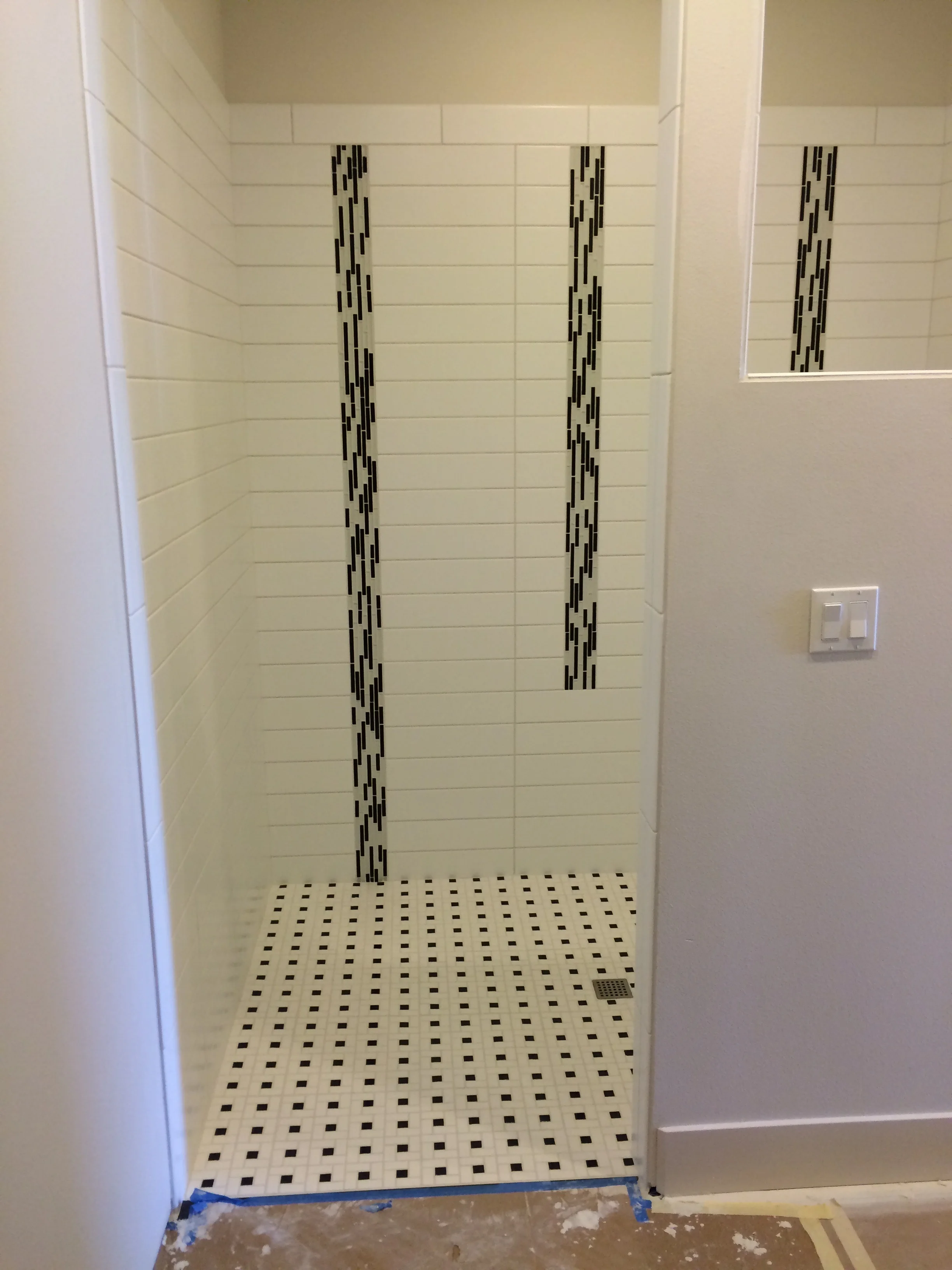  Walk in shower for new construction home. 