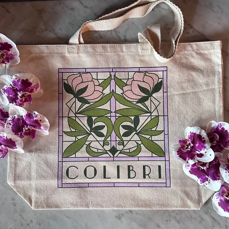 Colibri Market Tote - Stained Glass Design