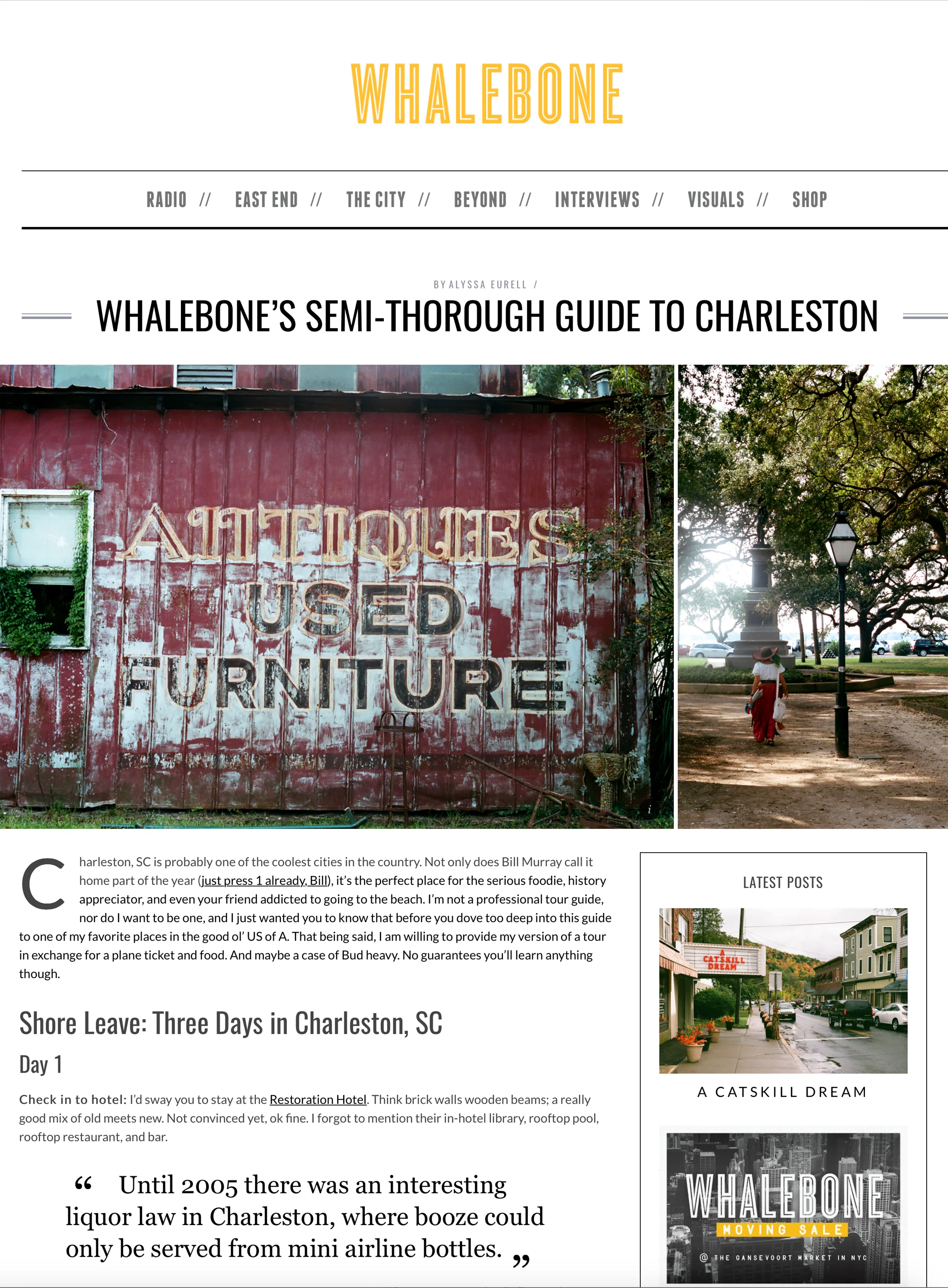  FOR: whalebonemag.com  PLACEMENT: online digital gallery   LINK TO FEATURE  