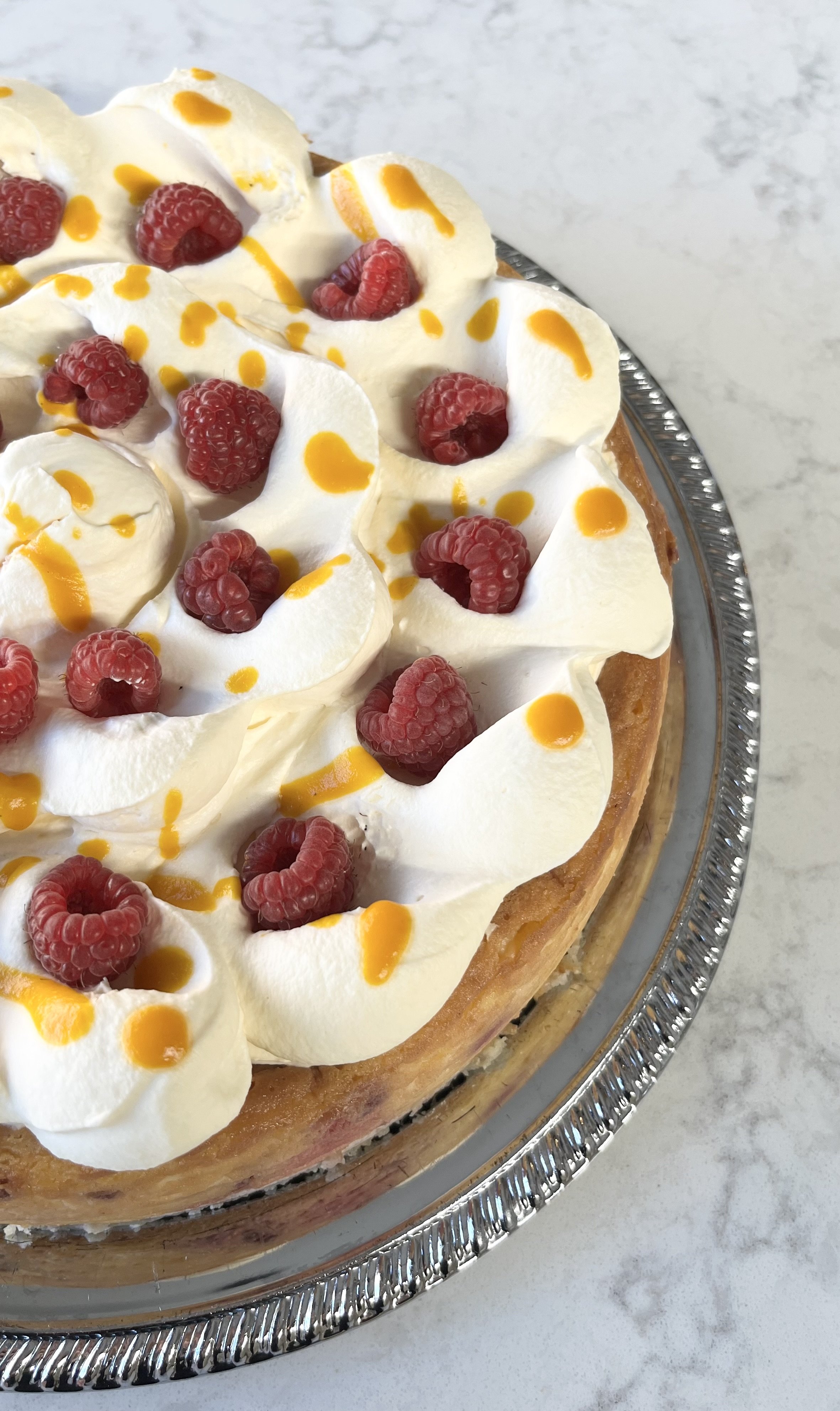 Mango Raspberry Cheesecake