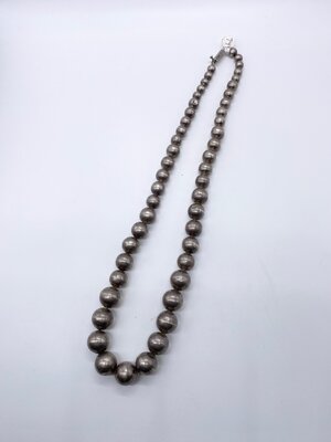 Vintage Sterling Bead Necklace Silver Pearls