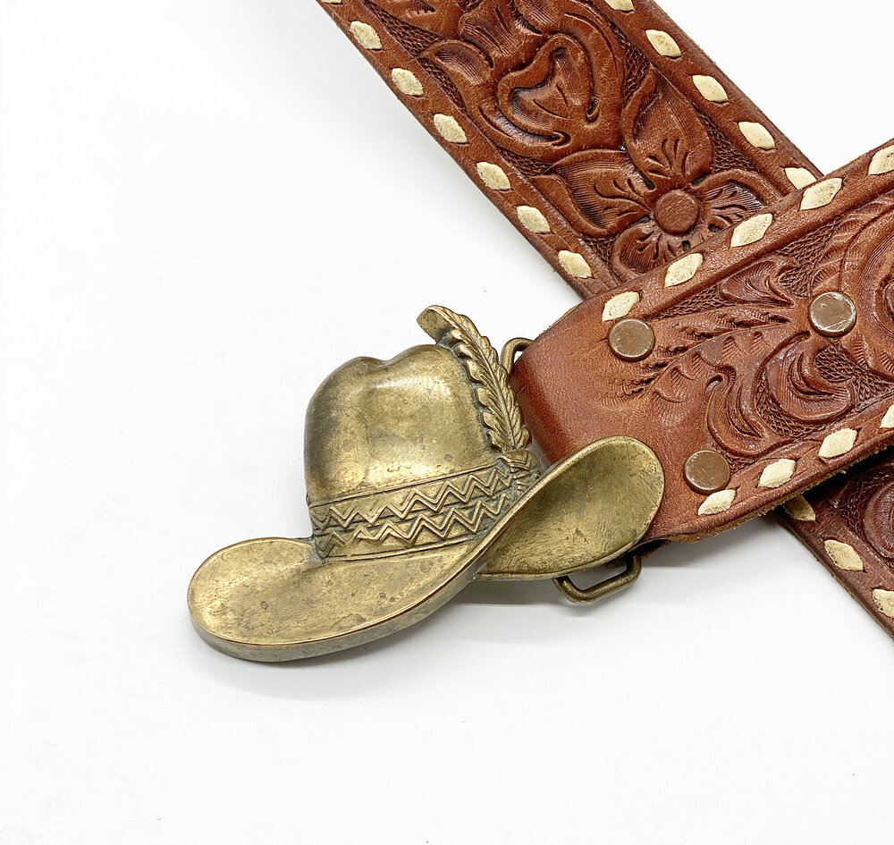 dodelijk Achtervolging Praten tegen Vintage Cowboy Hat Belt Buckle — Buckskin & Lace
