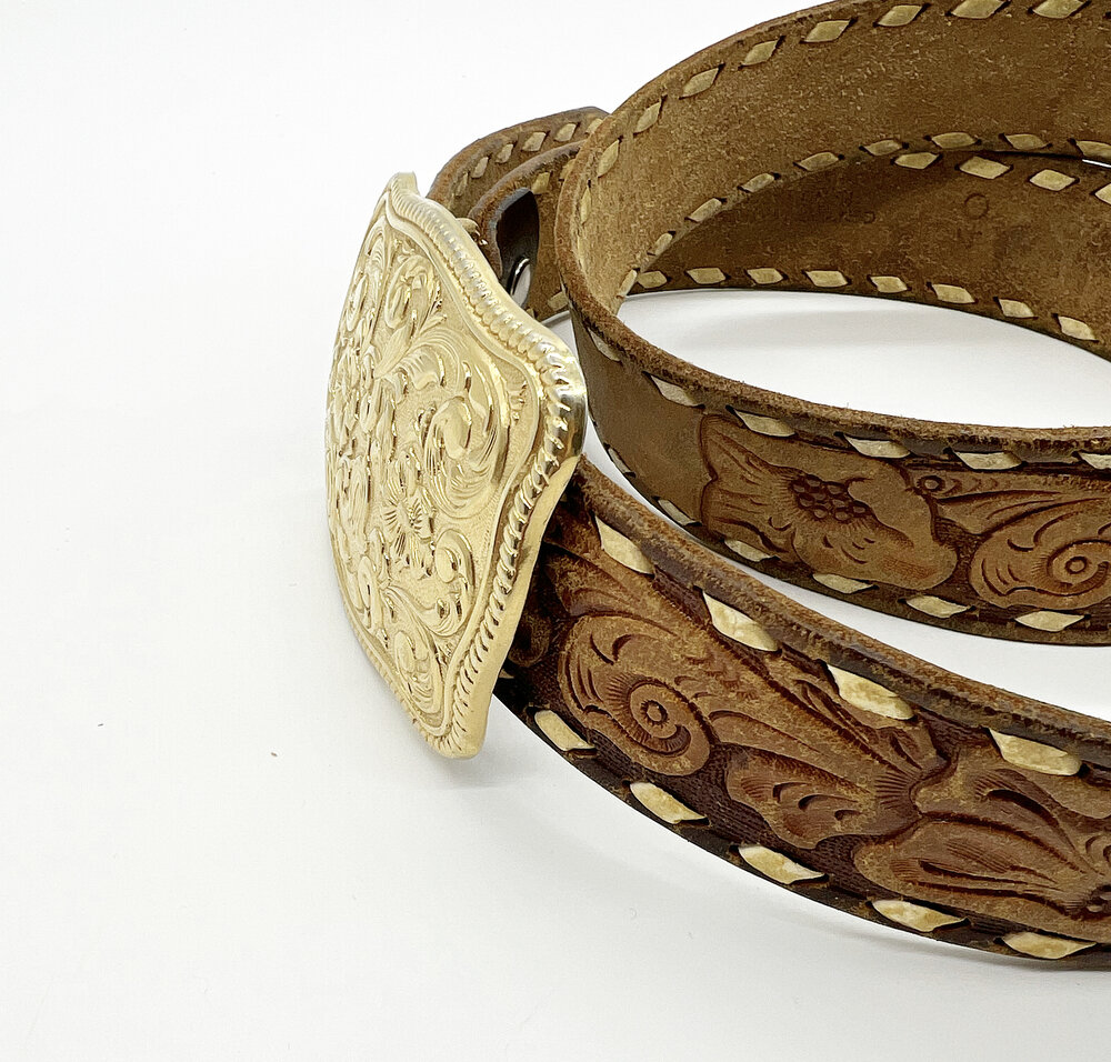 Vintage Gold Plated Belt Buckle — Buckskin & Lace Vintage Gold Plated Belt Buckle — Buckskin & Lace