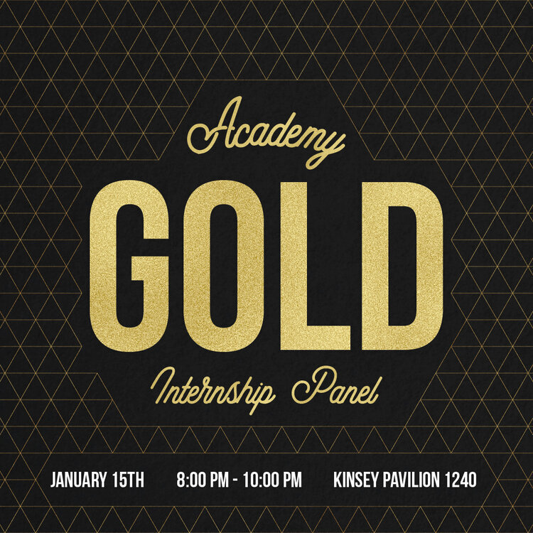  Academy Gold internship panel graphic. 