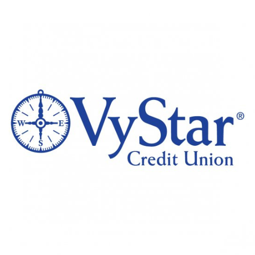 VyStar Credit Union logo with a compass icon and blue text