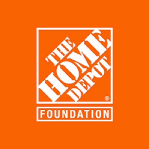The Home Depot Foundation logo with white text on an orange background.
