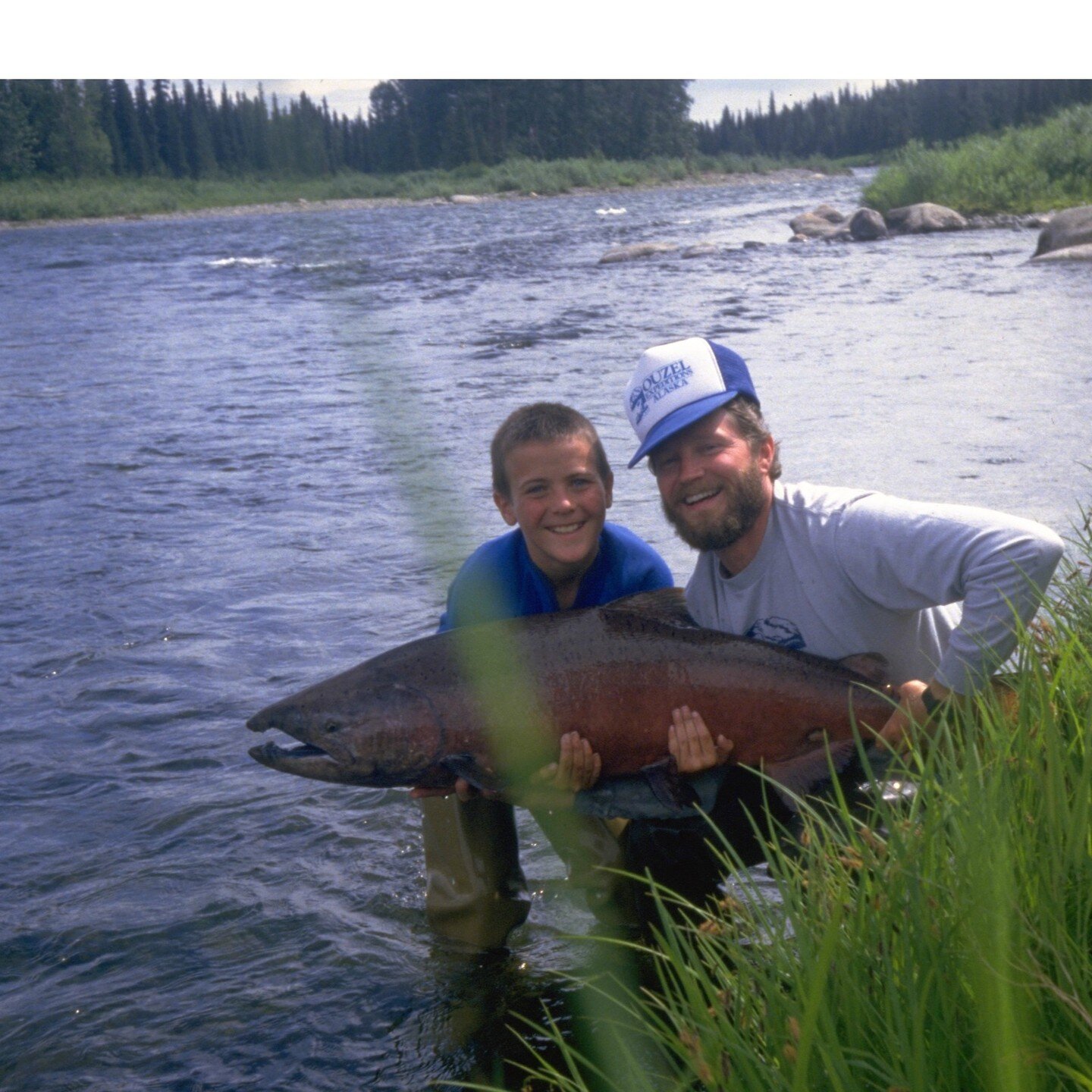 Richie Shine, here on the left, caught this mighty King on Lake Creek with an Ouzel trip, back in the day. He's back guiding with us this summer, and we are excited to be out on the river with him! Look forward to enjoying his upbeat energy, awesome 