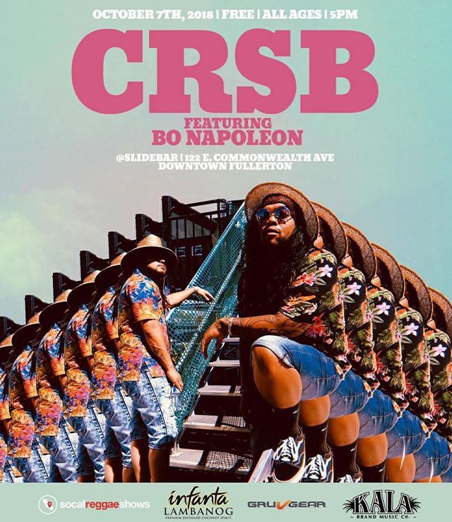 Free vibes with my bros @wearecrsb this Sunday @slidebar in Fullerton. See ya&rsquo;ll then! 5pm 🤙🏾