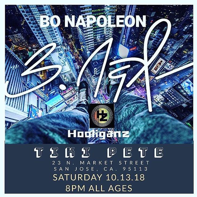 #Repost @tikipete.us
・・・
Bo Napoleon 'n the Hooligans in concert together. Limited tickets available for this intimate setting performance at TIKI PETE. 
VIP seatings and Bottle Service: limited availability. Text or call PETE @ 408.568.9700 to book 
