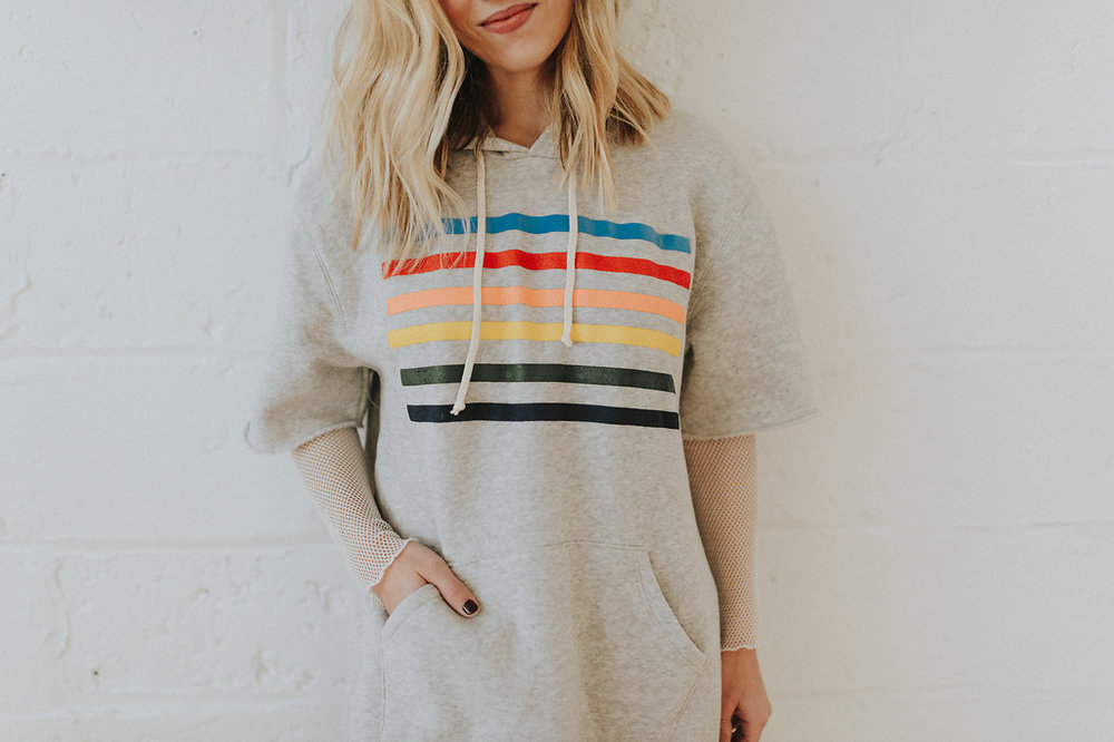 Striped Cut-Off Hoodie, Oatmeal – Sugarfoot Apparel