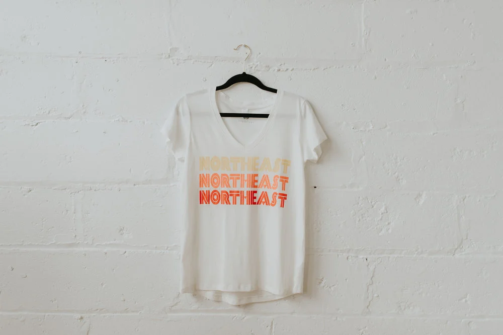 Northeast V-Neck Tee, White – Sugarfoot Apparel