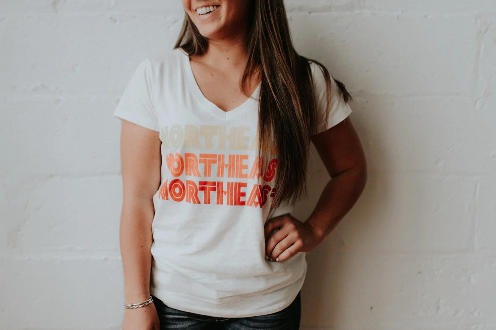 Northeast V-Neck Tee, White – Sugarfoot Apparel