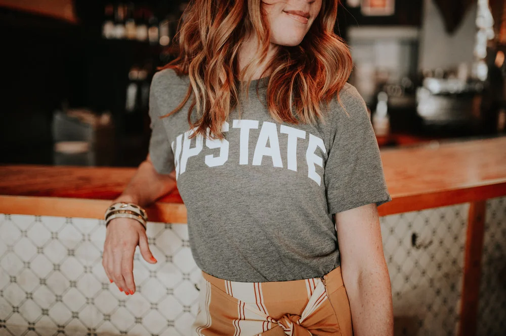 Upstate Tee, Gray/Red/Blue – Sugarfoot Apparel