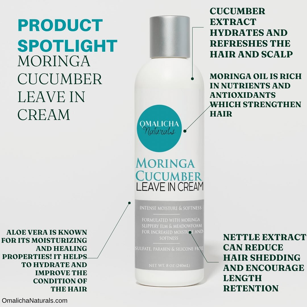 One of our best selling products is our Moringa cucumber leave in! Our nourishing leave in is crafted with nature&rsquo;s best! Our formula combines aloe vera, green tea extract, and a blend of luxurious oils like moringa, meadowfoam and babassu to h