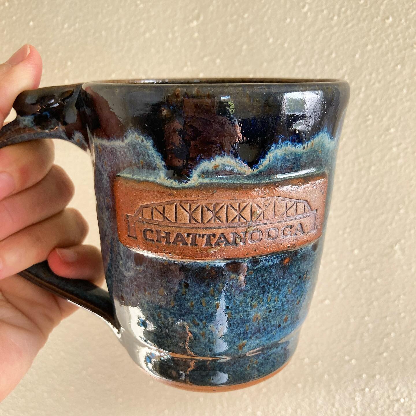 I love my city! These make great gifts! #chattanooga #mahpottery #nooga #walnutstreetbridge #mug #ceramics #coffee